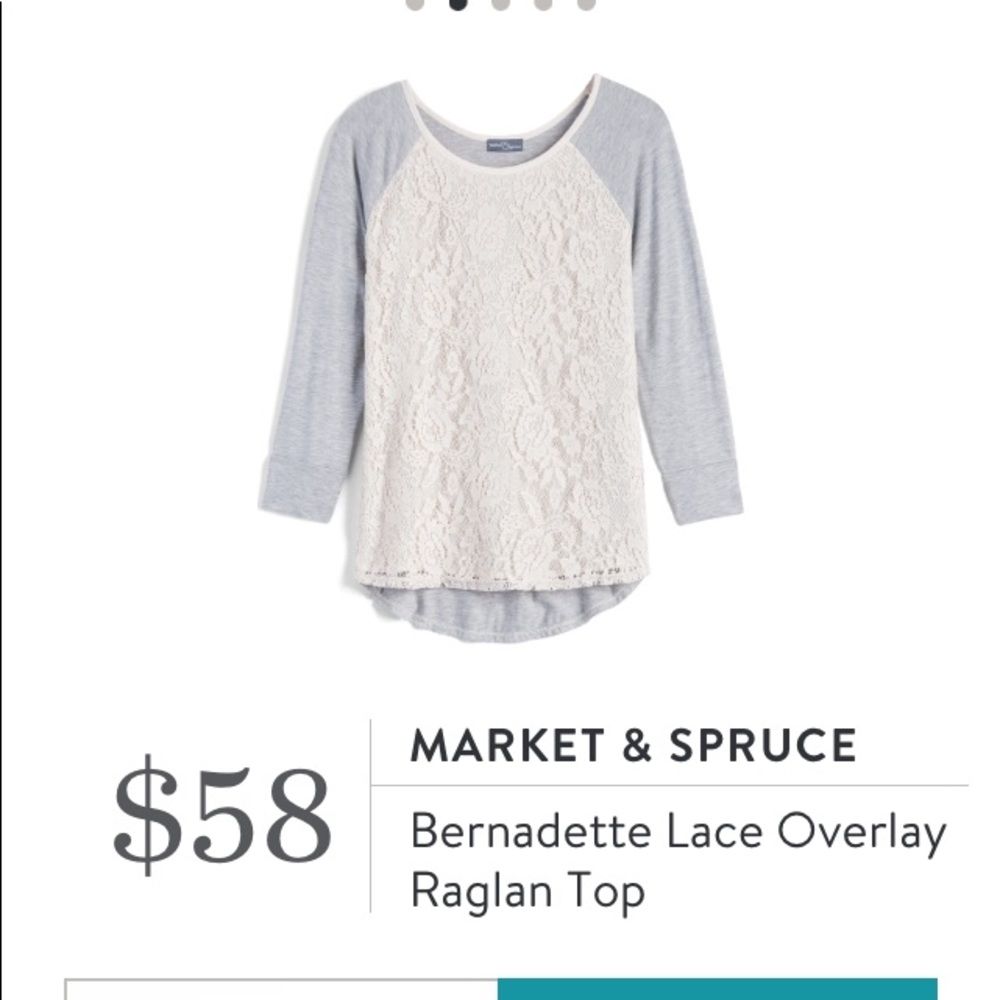 Market & Spruce Stitch Fix Lace Raglan M EUC